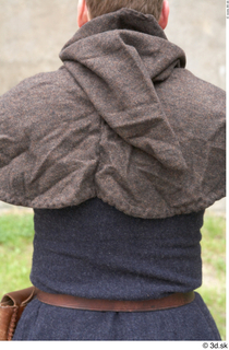  Photos Medieval Servant in suit 3 Grey Hood Medieval servant hand-bag leather belt medieval clothing upper body 0006.jpg